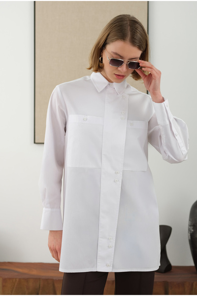 HEQA Айметрик Патлі Біла Сорочка