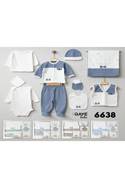 Gaye Bebe 10'LU Hastane Çıkışı Erkek Ayıcıklı Zıbın Seti