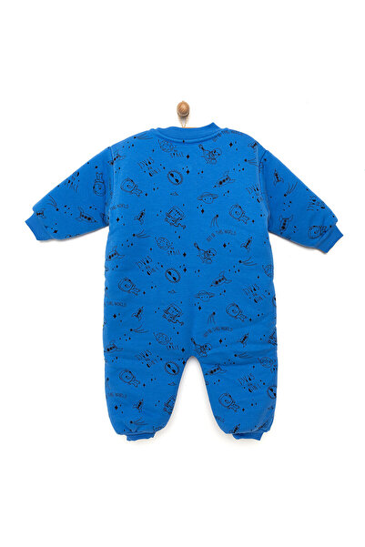 Genel Markalar Erkek Bebek Uyku Tulum İnterlok Uzay Desenli Fermuarlı 2,5 Tog Uzun Kol