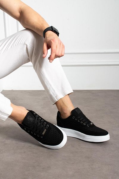 L.A Polo Breathable Black White Men's Sneaker Shoes