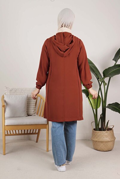 Moda Rosa 24Y25062 - AKİK - Büyük Beden Tesettür Fermuarlı Spor Kap