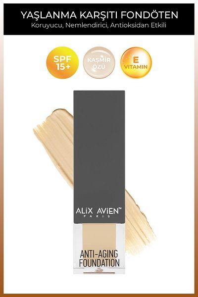 Alix Avien Vitamin-Containing Anti-Aging Moisturizing Foundation - Spf15 Warm Peach 505