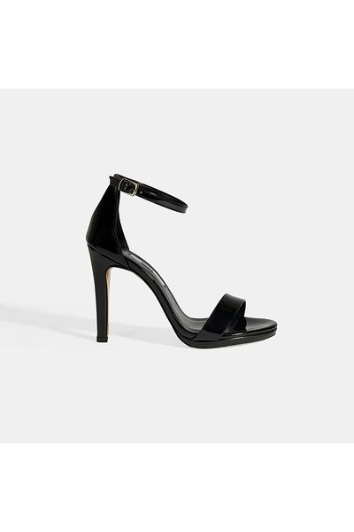 Desa Women's Strappy Black Heeled Evening Dress Shoes