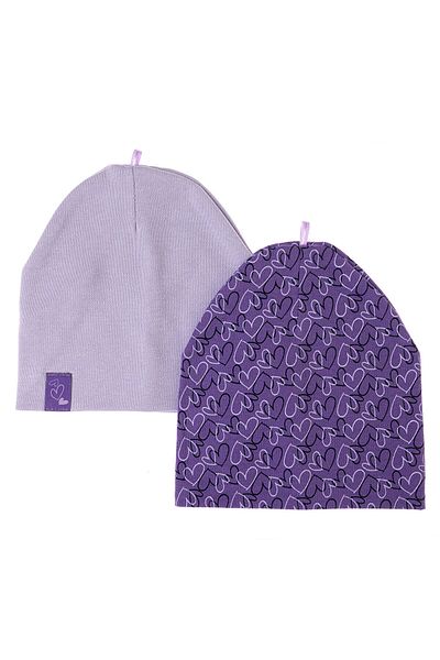 Little Plane Heart Patterned Girl's 2-Piece Knitted Beanie Baby Girl