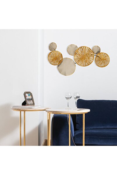 MOS'EV Metal Krem Dore Ev Ofis Duvar Süsü 35x79cm