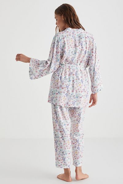 Catherine's Floral Patterned Three-Piece Pajama Set