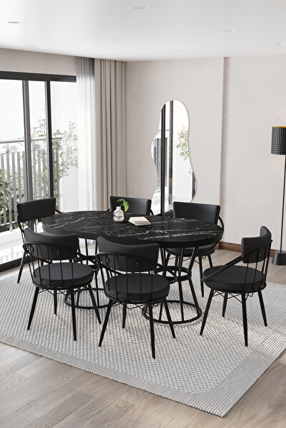 BY ORHAN GÜZEL SELENİT Mutfak Yemek Masası Takımı- 6 KİŞİLİK Mutfak Masa Sand...