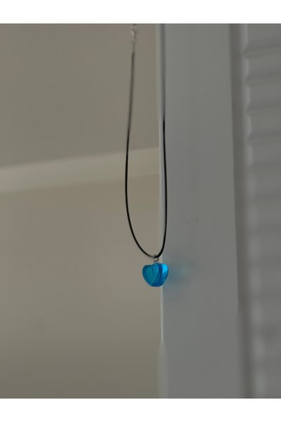 redame Blue Heart Plastic Stainless Necklace Y2K Pinterest Unisex