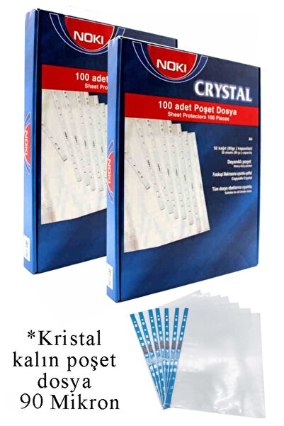 Artlantis Poşet Dosya A4 Kristal 100 lü 2 Paket Noki 4830 Cr Kalın Poşet Dosy...