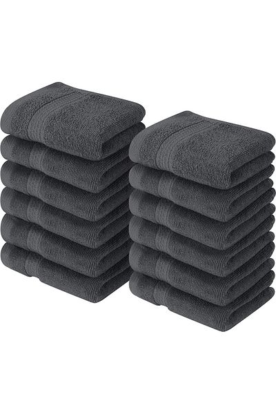 erorex 12 Pack Premium Wash Cloths Set 12 X 12 Inches 100 Percent Cotton Ring Spun Highly Absorbent And