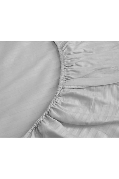 erorex Double Fitted Sheet 100 Percent Cotton 250Tc Sateen 1Cm Stripe Size: 150
