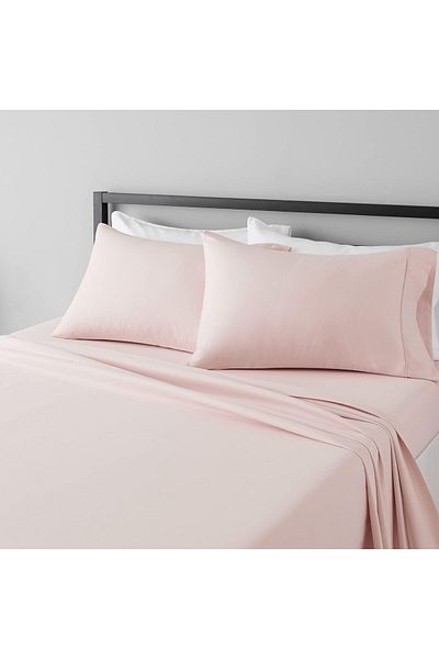 erorex Lightweight Super Soft Easy Care Microfiber Bed Sheet Set With 14” Deep Pockets Full Blush Pink