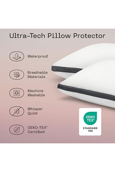 erorex Waterproof Pillow Protector For Memory Foam Pillows Pack Of 2 Queen Pillow Covers Oeko Tex