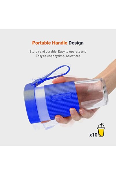 erorex Portable Juice Maker 350Ml 50W Blue