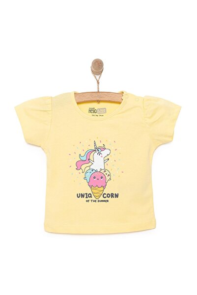 ebebek Hello Baby HelloBaby Basic Kız Dondurma Unicorn Baskılı T-Shirt Kız Bebek