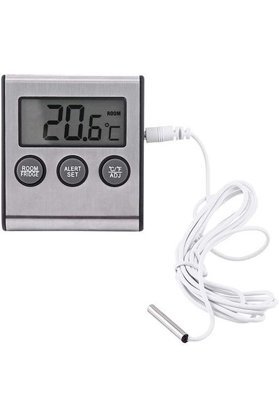 erorex Digital Refrigerator Thermometer Lcd Alarm Fridge Temperature Monitor Mini Battery Powered Freezer