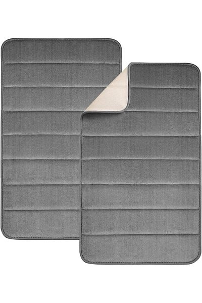 erorex 2 Pack Bath Mats 40X60Cm Memory Foam Bath Mat Non Slip Soft And Comfortable Bath Mat With Highly