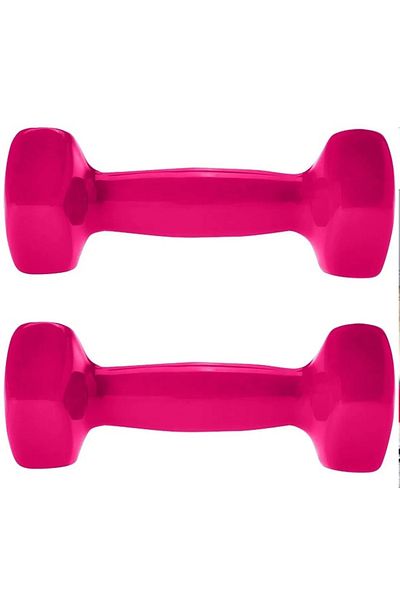 Fitness World Weightlifting dumbbell made of vinyl, 3 kg, consisting of two pieces Pink