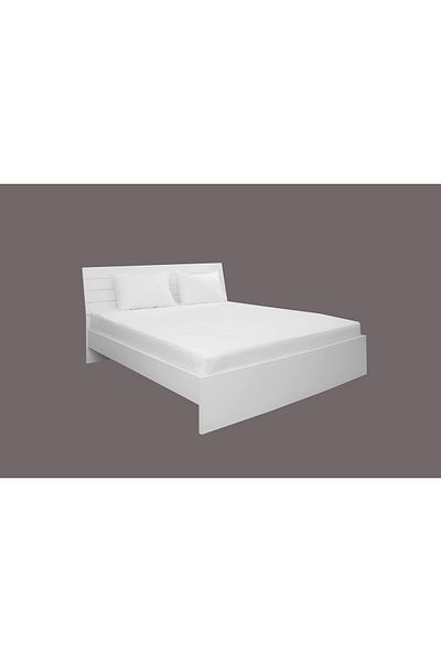 erorex Queen Fitted Sheet 1Pc 100 Percent Cotton 250Tc Sateen Plain Size: 180X200+30Cm White
