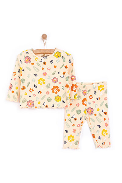 ebebek Hello Baby HelloBaby Kız Çiçek Desenli Uzun Kol Pijama Takımı