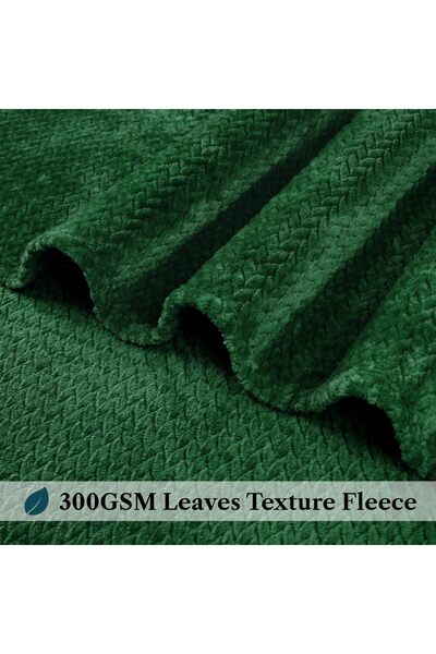 erorex Soft Flannel Fleece Blanket Throw Emerald Green Textured Decorative Velvet Blanket For Couch Sofa