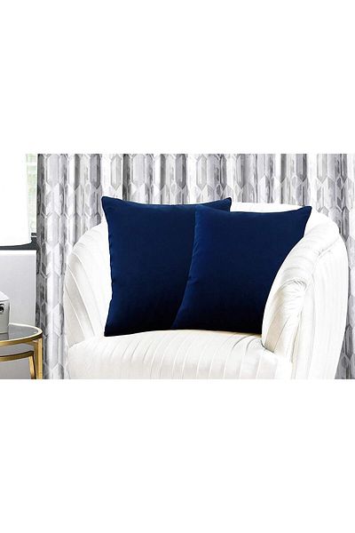 erorex Dark Blue Velvet Decorative Solid Filled Cushion 45 * 45 Centimeter.Dc8025102570438 Kun