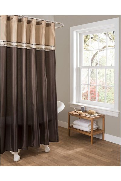 erorex Terra Color Block Shower Curtain Fabric Striped Neutral Bathroom Decor 72 By 72 Inch Brown Beige