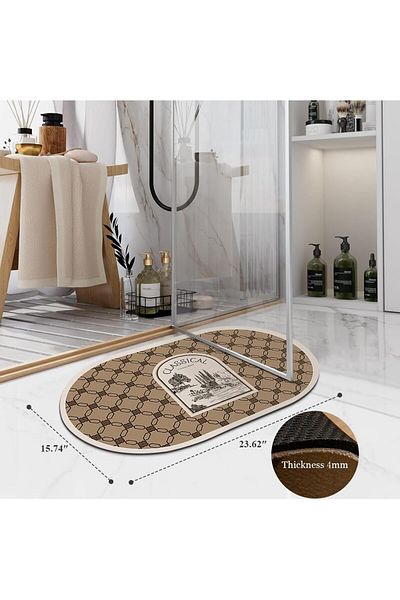 erorex Bathroom Mat Bathroom Rug Absorbent Stain Resistant Fast Drying Non Slip Shower Mat，Bathroom Decor