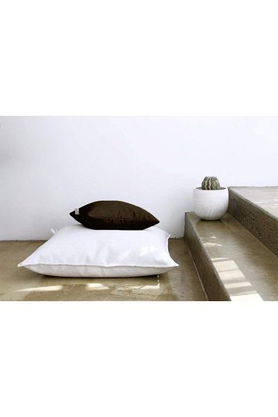 erorex Linen Square Decorative Cushion Microfiber Filler 40X40 Deep Brown