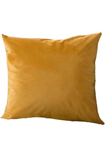 erorex Velvet Decorative Solid Filled Cushion 45X45Cm Am. Dc8025102570363 Kun Orange Yellow