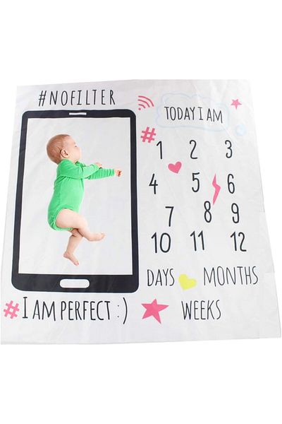 erorex Baby Monthly Milestone Blanket Soft Fleece Newborn Infant Blanket Large Photo Prop For First Days