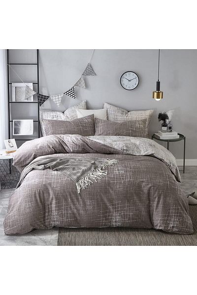 erorex Abstract Duvet Cover Queen 100 Percent Cotton Brown Gray Reversible Duvet Cover Set For Men Teens