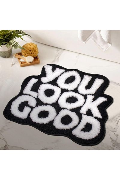 erorex Bath Mat Black Bathroom Rugs Non Slip Microfiber Plush Mat For Bathtub Sink Washable Absorbent