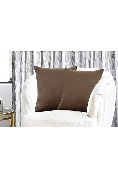 erorex Brown Velvet Decorative Solid Filled Cushion 45 * 45 Centimeter.Dc8025102570432 Kun