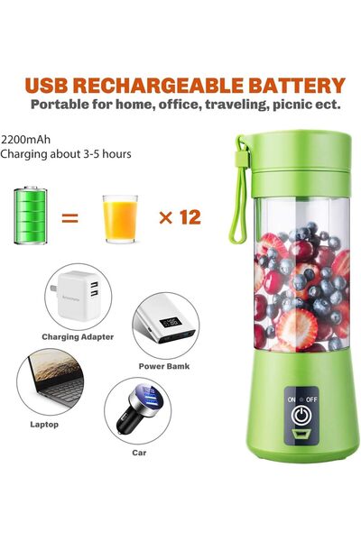 erorex Portable Blender, Personal Blender, Small Fruit Mixer 6 Blades, Electric Usb Rechargeable Juicer