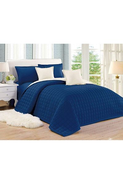 erorex Compressed Comforter Two Sided Color Set 6 Pieces Blue King Size Comp.05 Microfiber