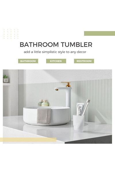 erorex Tumbler Glass Frosted Bathroom Rinsing Cup Replacement Tumbler For Toothbrush Holder