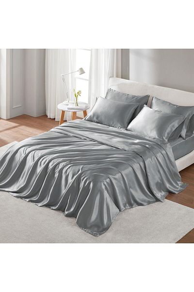erorex Essentials Satin Sheet Set Luxury And Silky With Natural Sheen Premium 16 Inch Deep Pocket All