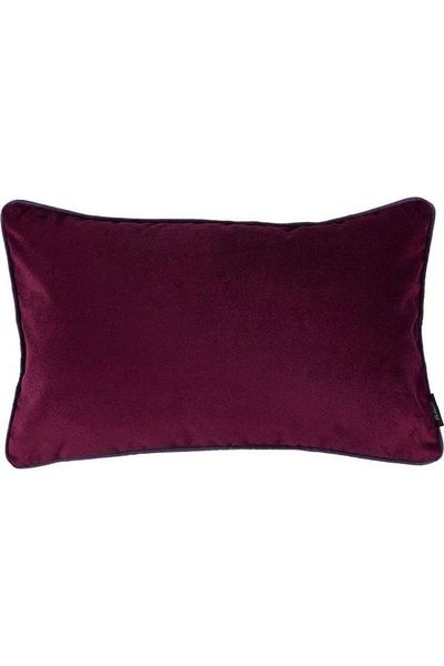 erorex Velvet Plain Matt Poly Filled Decorative Cushion Wine Red 50X30Cm