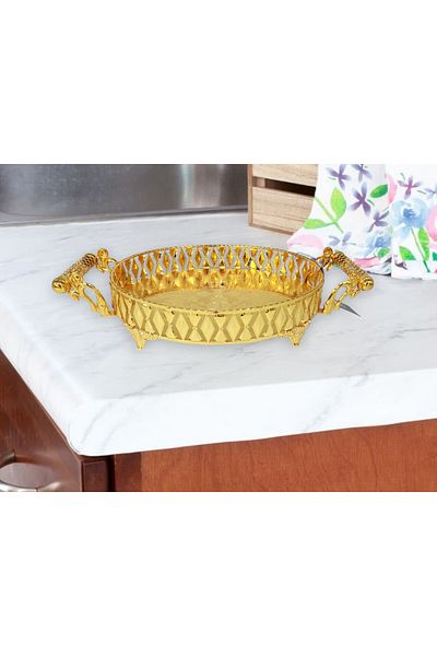 TrentonGCC Decorative Round Serving Dish with Handles