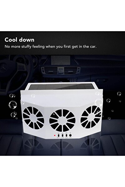 erorex 3 Fans Solar Powered Car Cooler Large Wide Angle Portable Car Exhaust Ventilation Fan Deodorant And