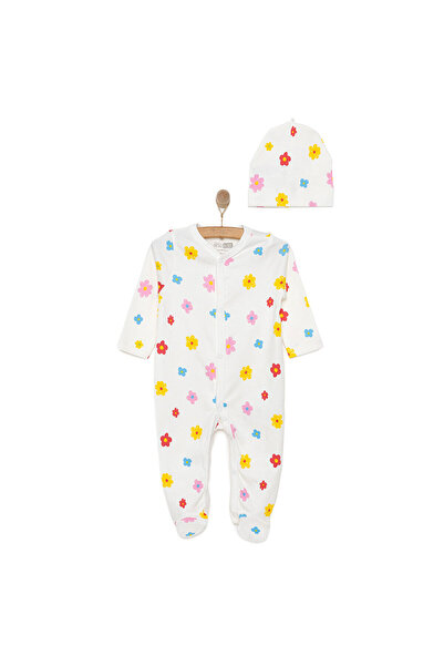 ebebek Hello Baby HelloBaby Yenidoğan Çiçek Baskılı Kız Tulum-Şapka Kız Bebek