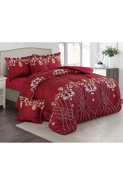 erorex Medium Filling Floral Comforter 4Pcs Set Single Size Isha 023A Multicolors