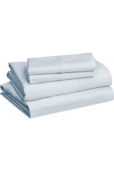 erorex Lightweight Super Soft Easy Care Microfiber Bed Sheet Set With 14” Deep Pockets Queen Light Blue