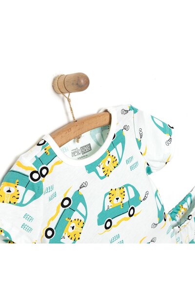 ebebek Hello Baby HelloBaby Erkek Kısa Kol Kaplan Desenli Bisiklet Yaka Pijama Takımı