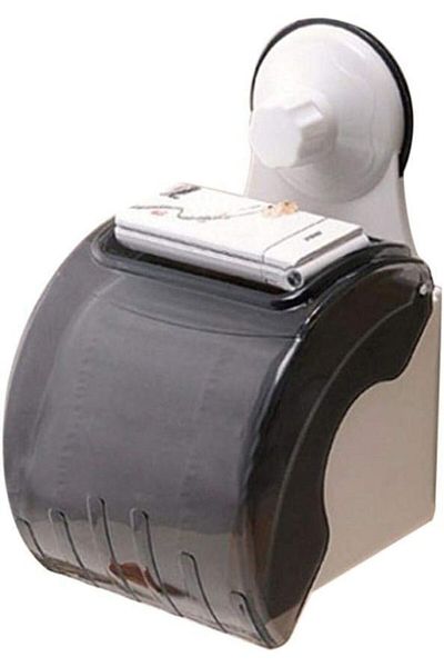 erorex Waterproof Bathroom Toilet Wall Sucker Roll Holder Tissue Box Paper Stand Fast Absorption