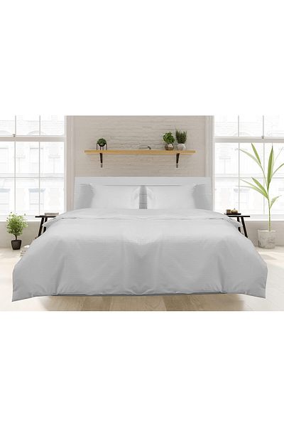 erorex Single Duvet Cover 1Pc 100 Percent Cotton 250Tc Dobby Box Sateen Size: 165X225Cm White