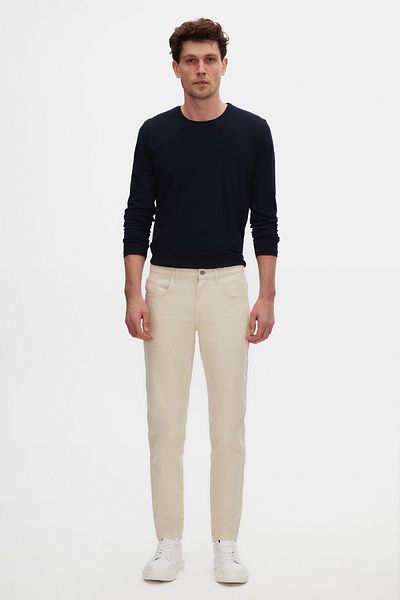 D'S Damat Comfort Fit Ecru Straight Jean Jeans Παντελόνι τζιν με πέντε τσέπες που πλένεται