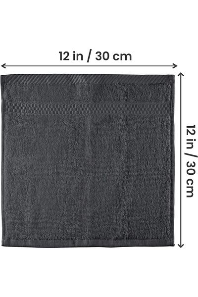 erorex 12 Pack Premium Wash Cloths Set 12 X 12 Inches 100 Percent Cotton Ring Spun Highly Absorbent And