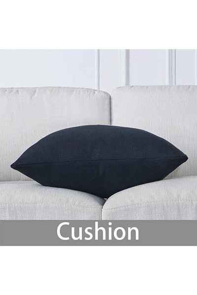 erorex Soft Linen Decorative Solid Filled Cushion 45*45 Black Am.8563251 Kun